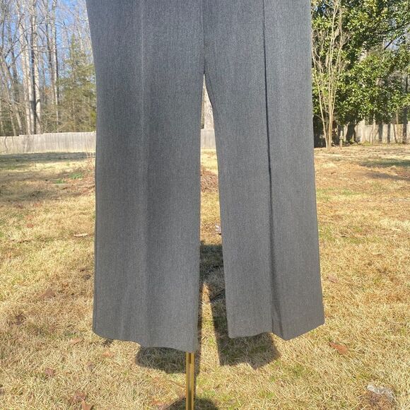 Talbots Dark Grey Twill Curvy Wide Leg Pleated Trousers - Picture 4 of 10